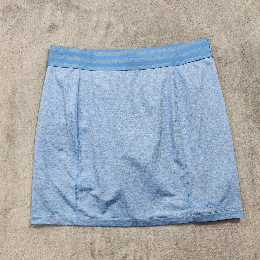 Adidas Skort Womens M Blue Flecked Athletic Stretch Golf Tennis Athleisure Lined